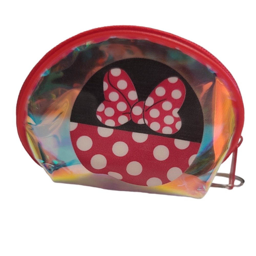 Mouse Type Zippered Iridescent Coin Purse Wallet Keychain